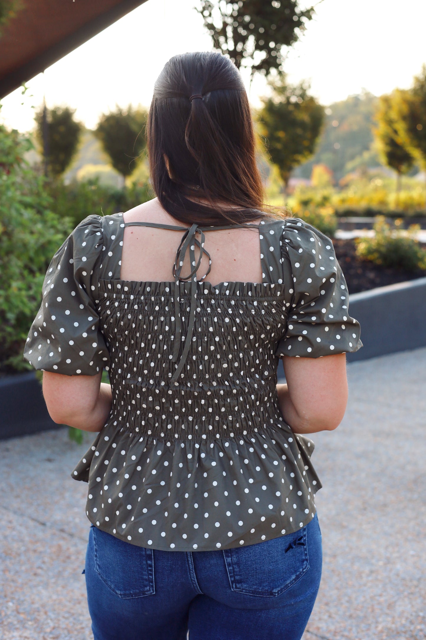 Gabbie Polka Dot Peplum Top