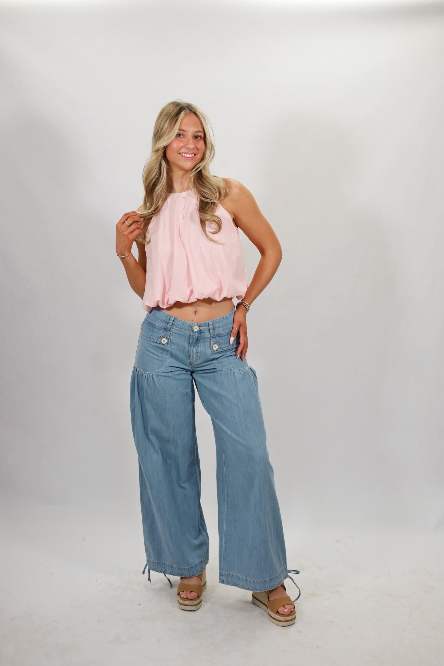 Dreamy Denim Button Front Jeans- LIGHT WASH