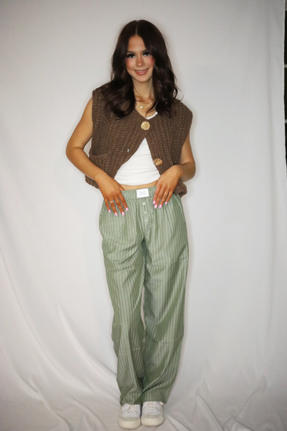 Olive Stripe Pant