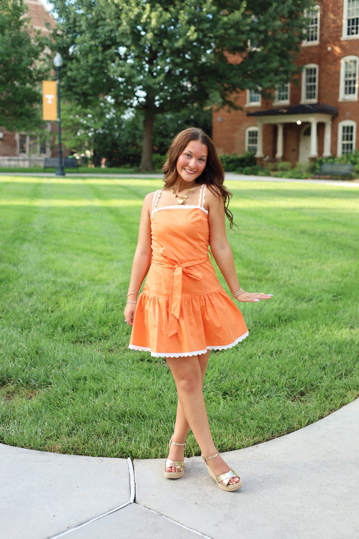 Scallop Detail Mini Dress