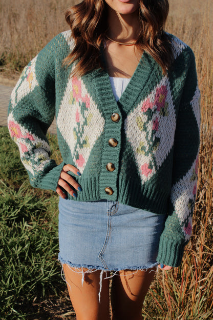 Floral Button Sweater