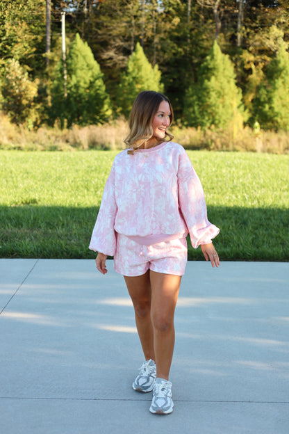 Woodlands Camo Crewneck Set- Pink