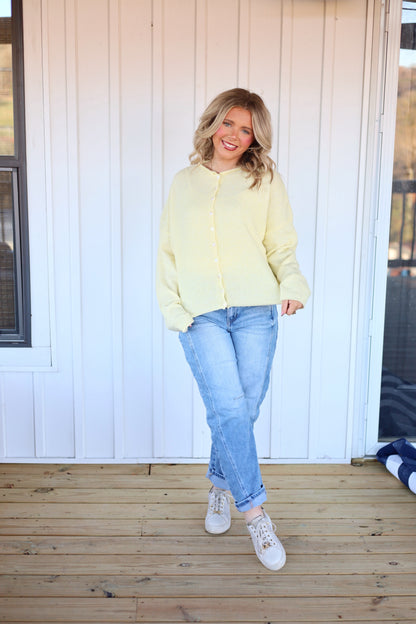 Piper Cardigan- Butter Yellow