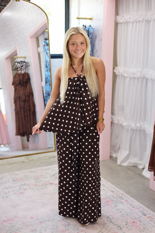 Emerson Halter Top- BROWN
