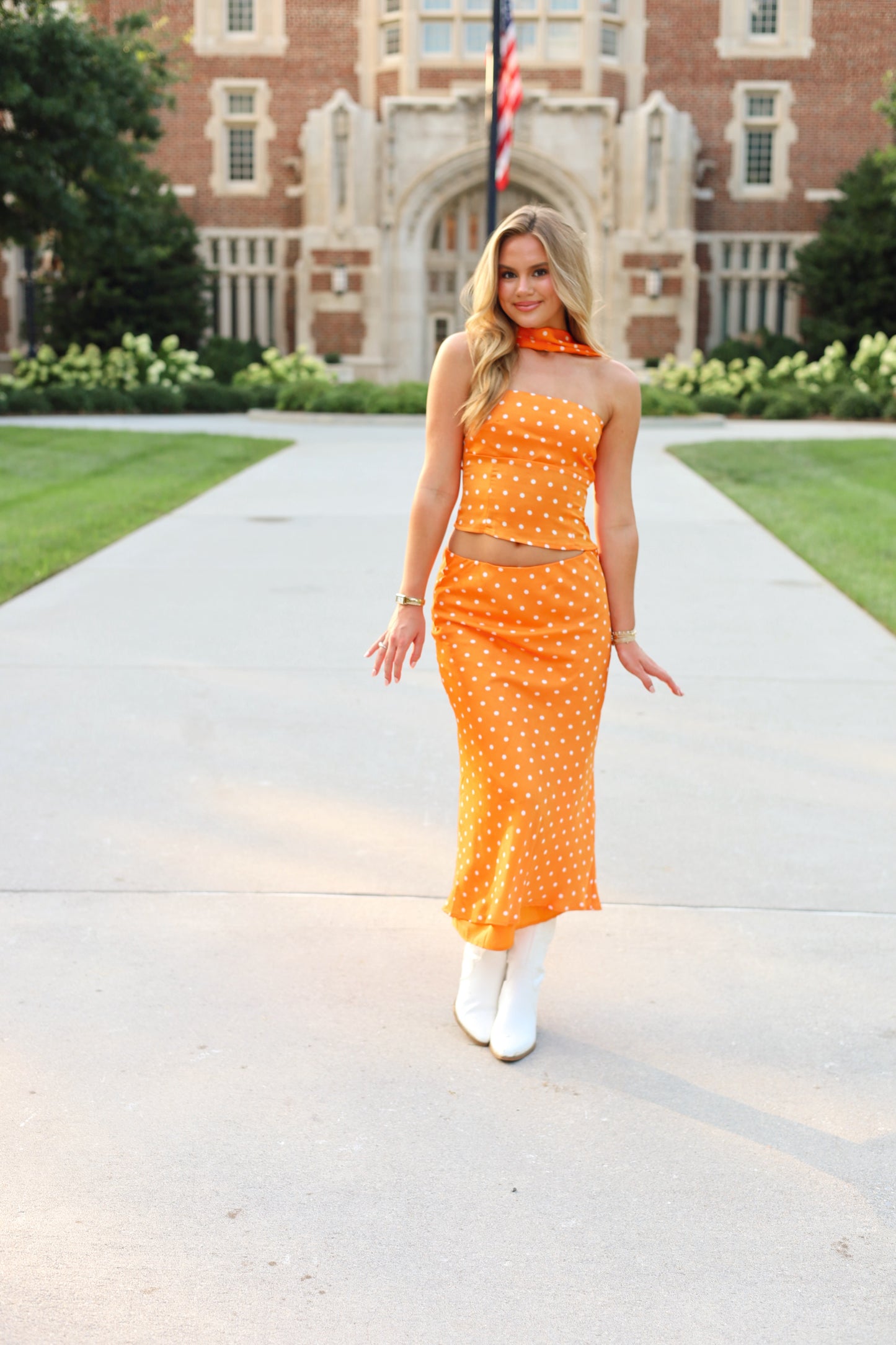 Orange Belle Polka Dot Set