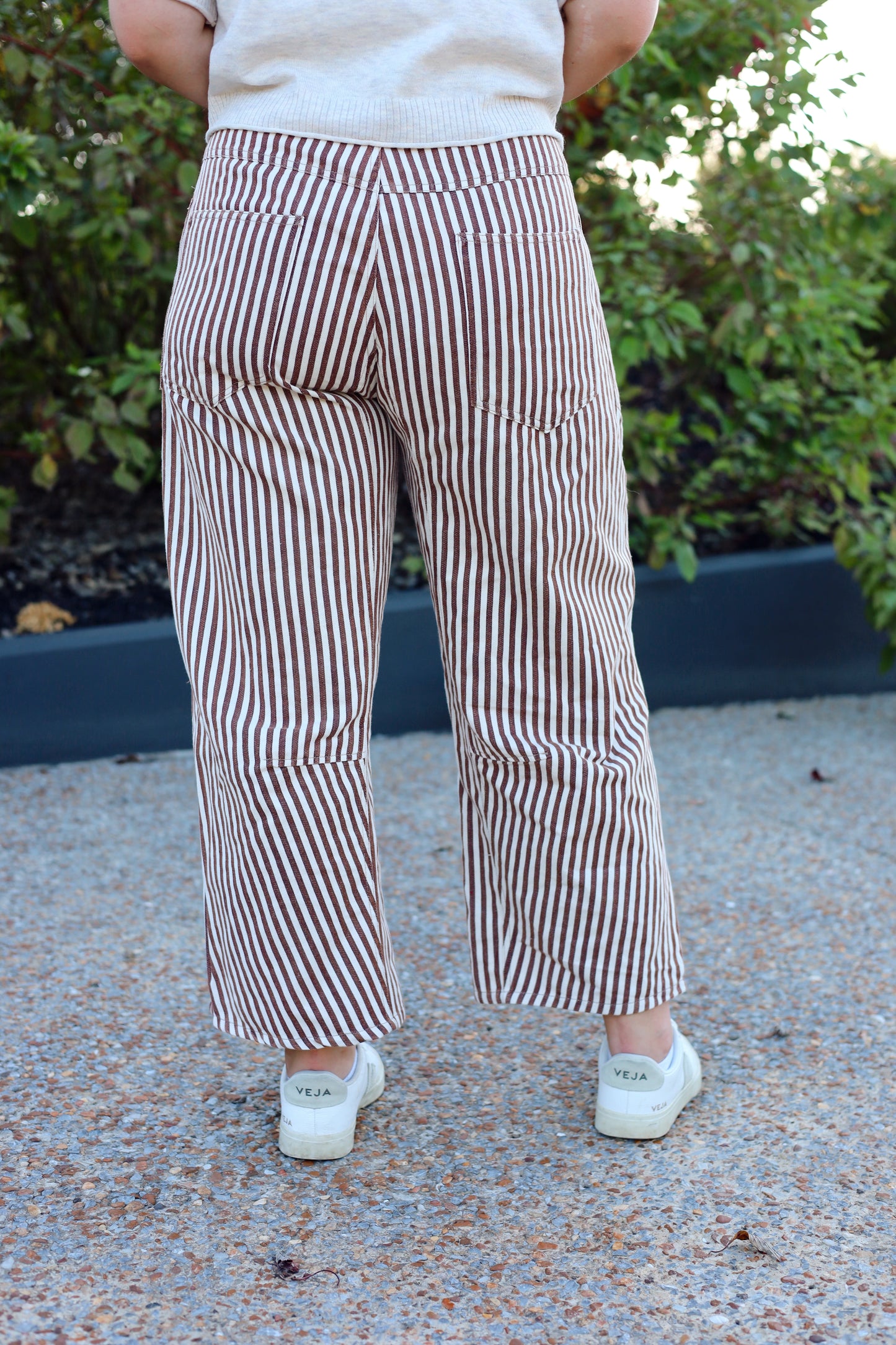 Naomi Stripe Drawstring Barrel Jeans