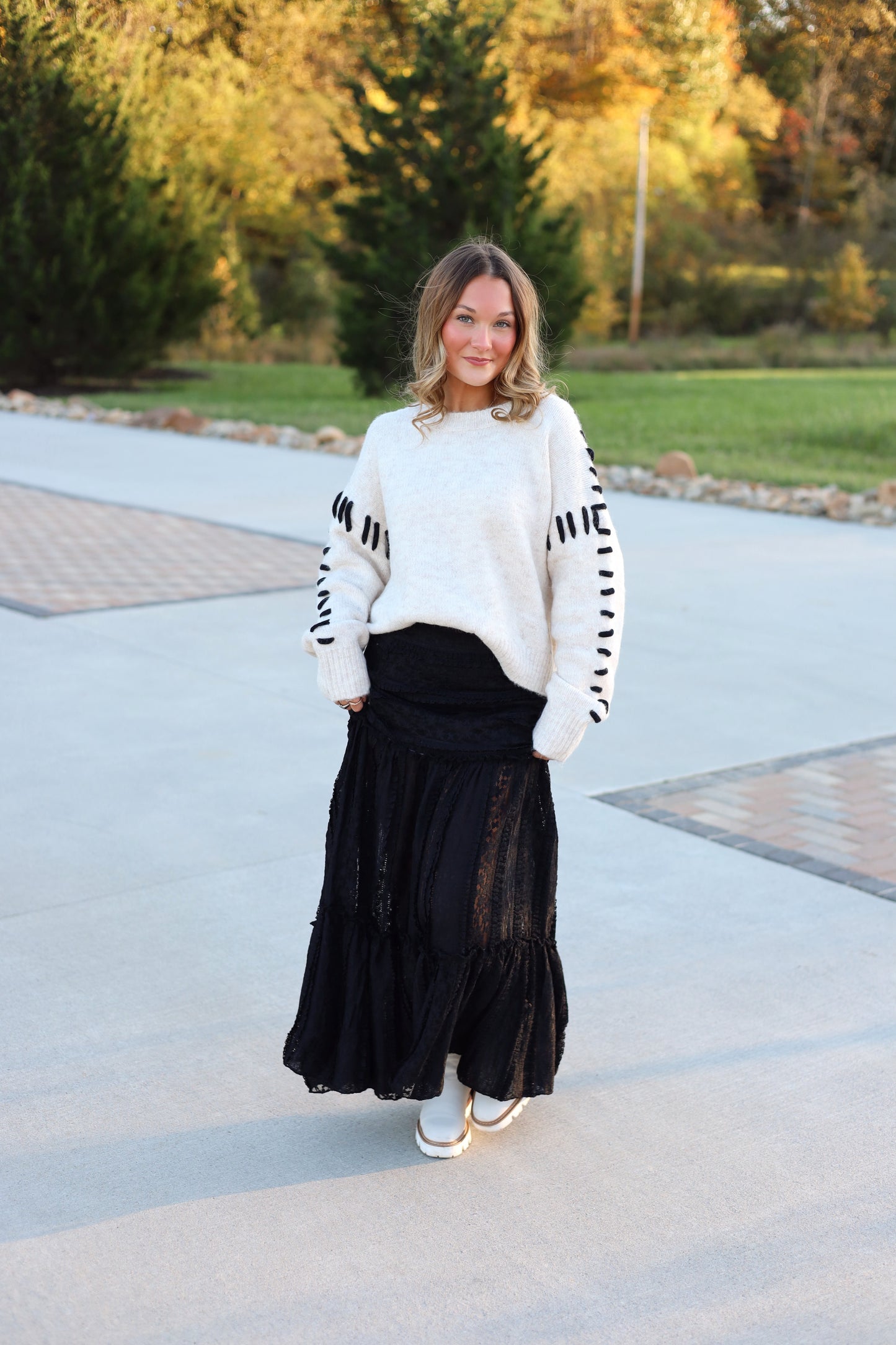 Nora Stitch Detail Sweater Top