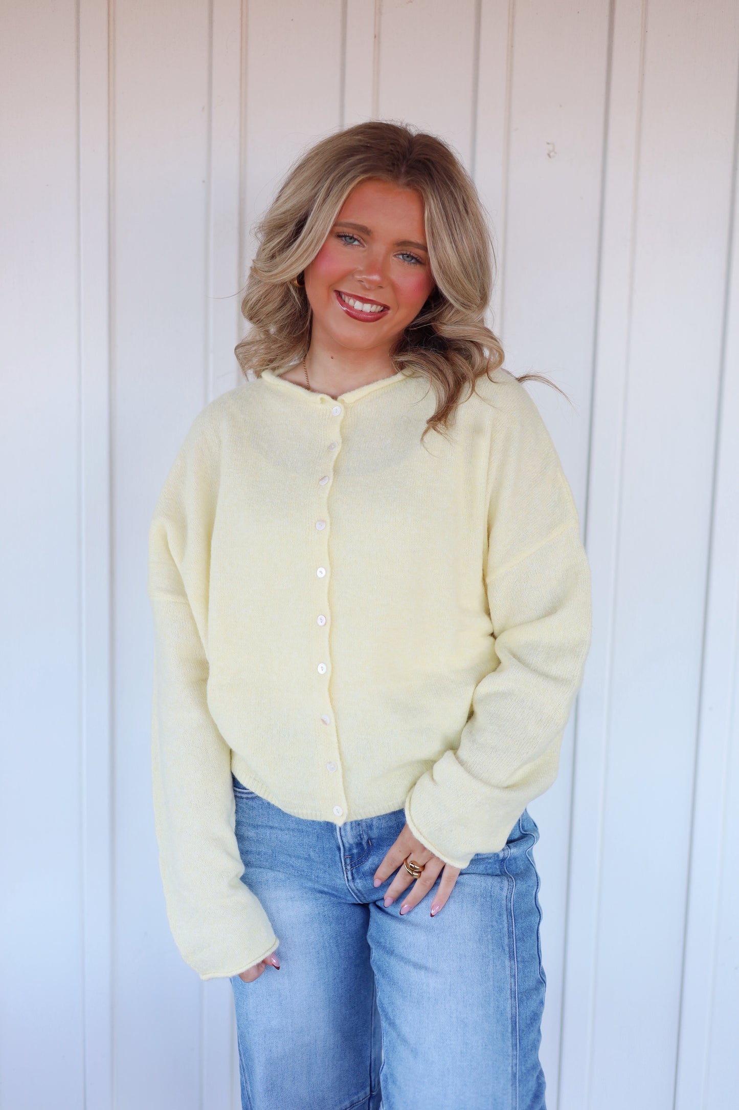 Piper Cardigan- Butter Yellow