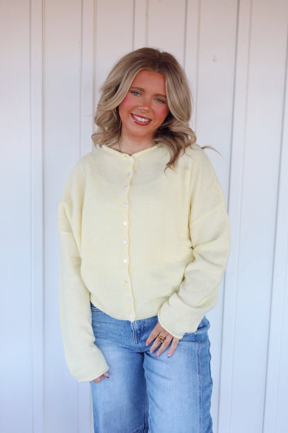 Piper Cardigan- Butter Yellow