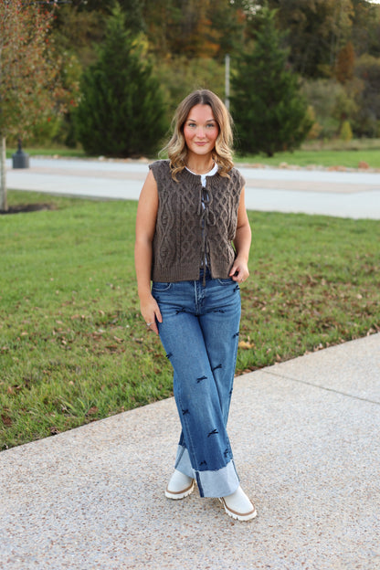 Kristy Olive Tie Sweater