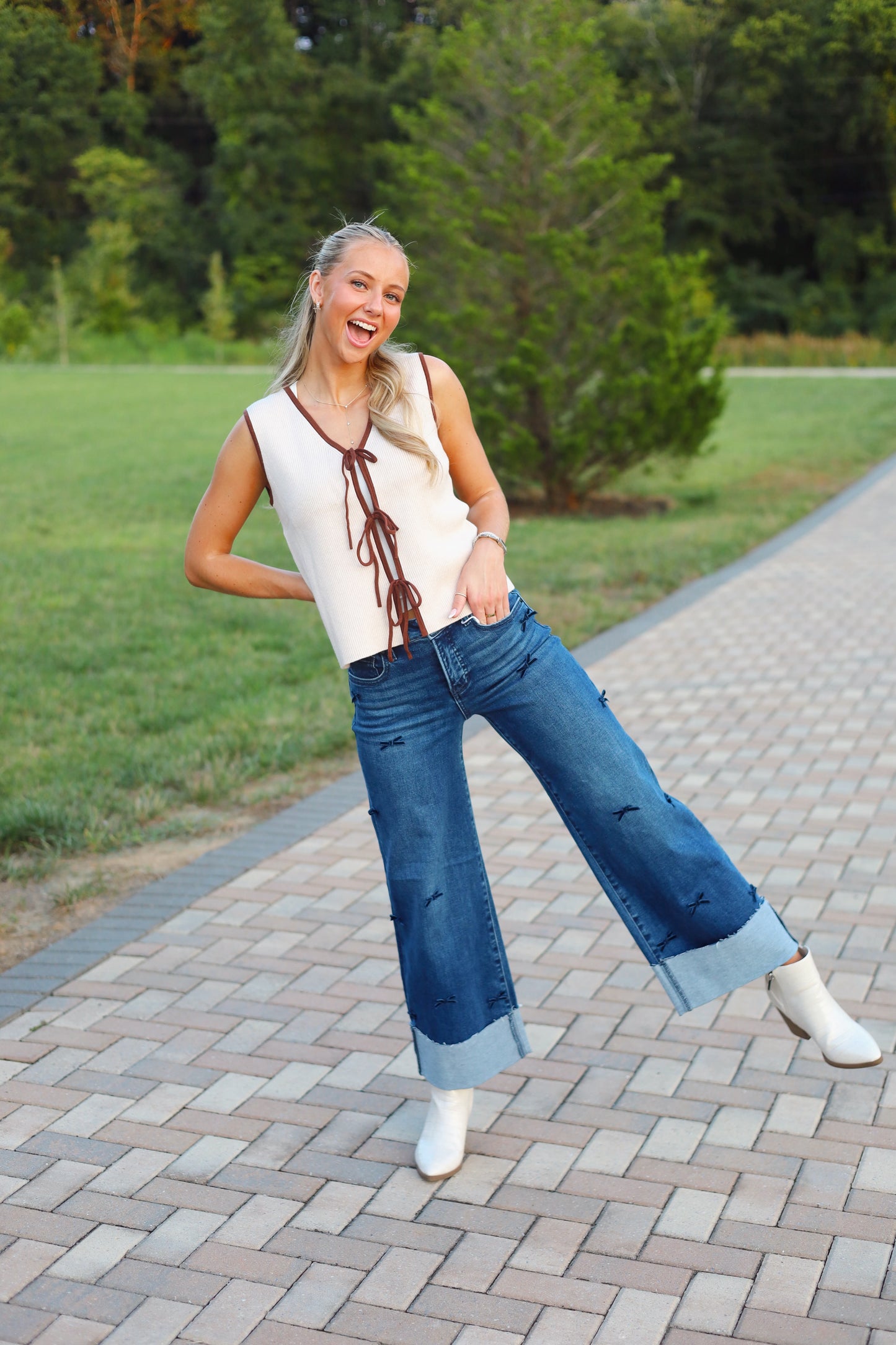 Julia Tie Front Sweater Vest