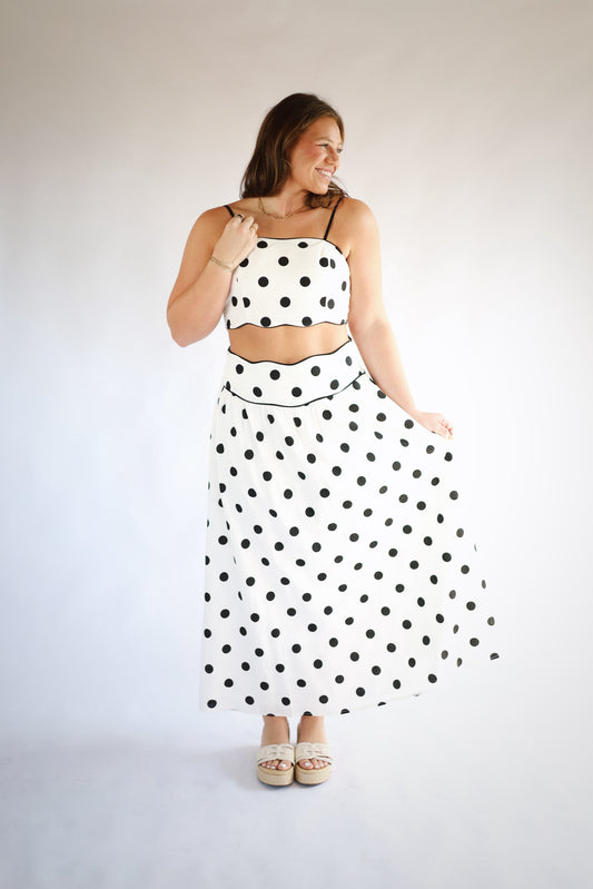 Polka Dot Wave Skirt Set