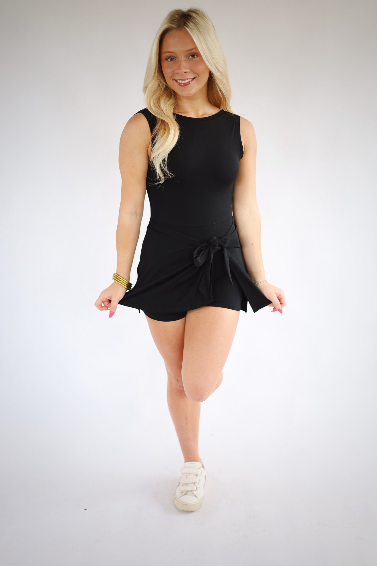 Wrap Athletic Dress-BLACK