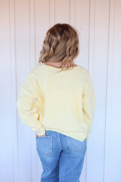 Nora Tie Sweater- Yellow