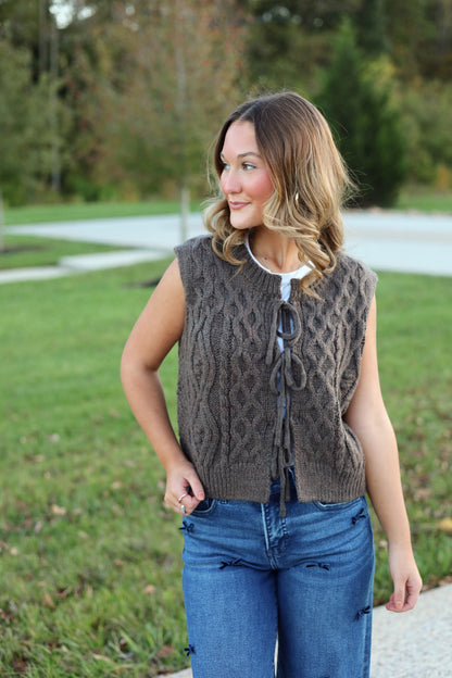 Kristy Olive Tie Sweater