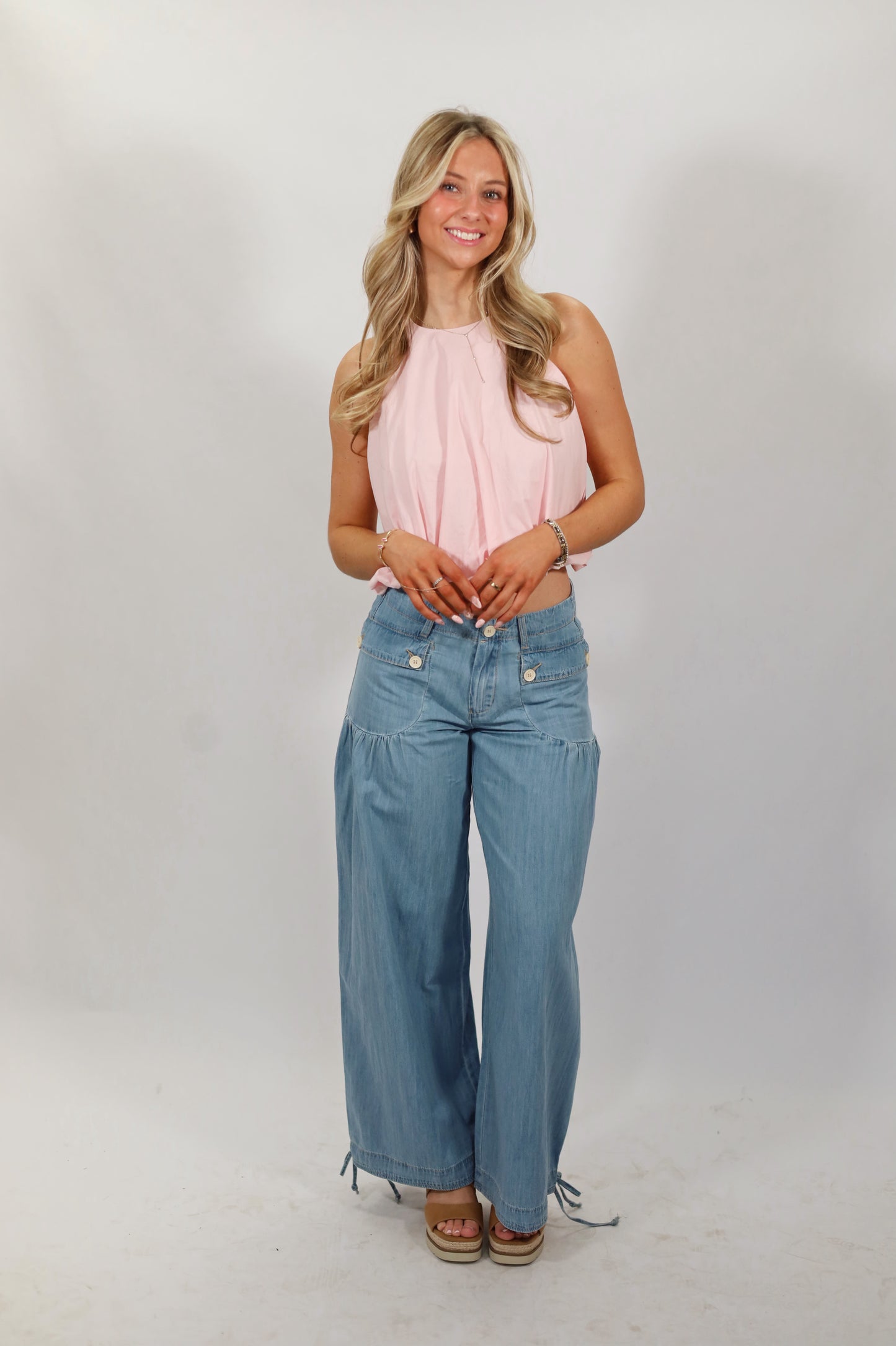 Dreamy Denim Button Front Jeans- LIGHT WASH