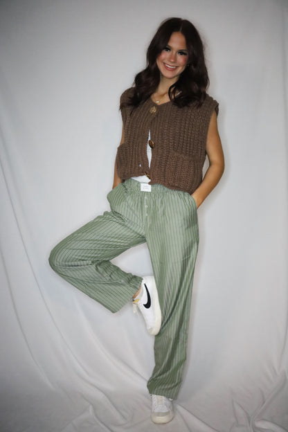 Olive Stripe Pant