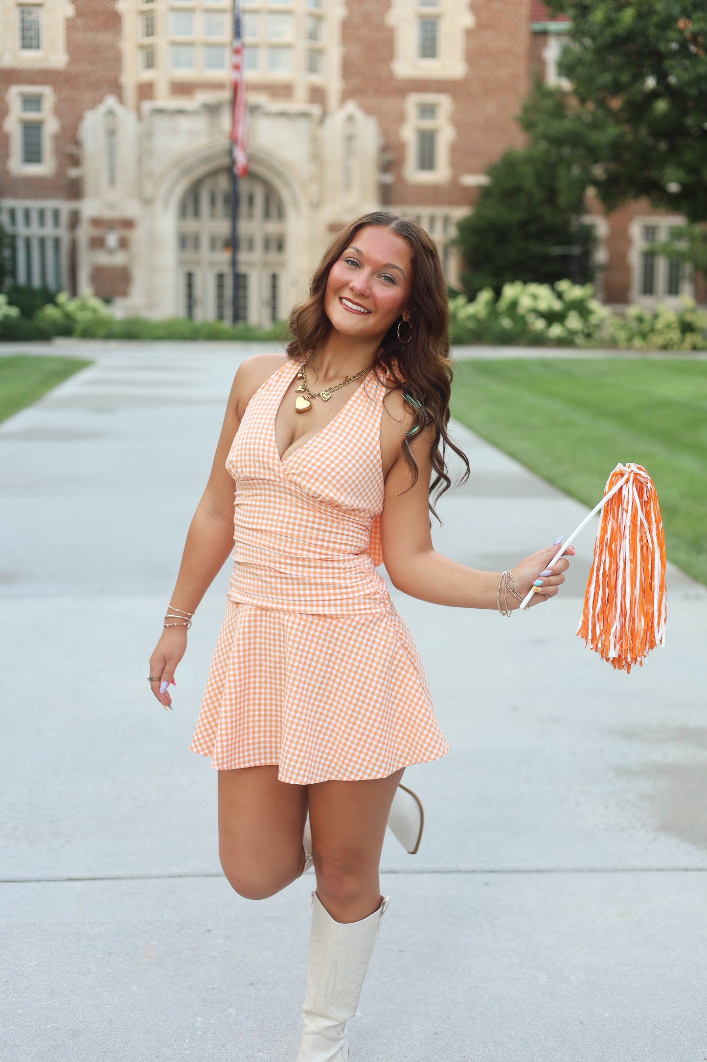 Halter Gingham Mini Dress