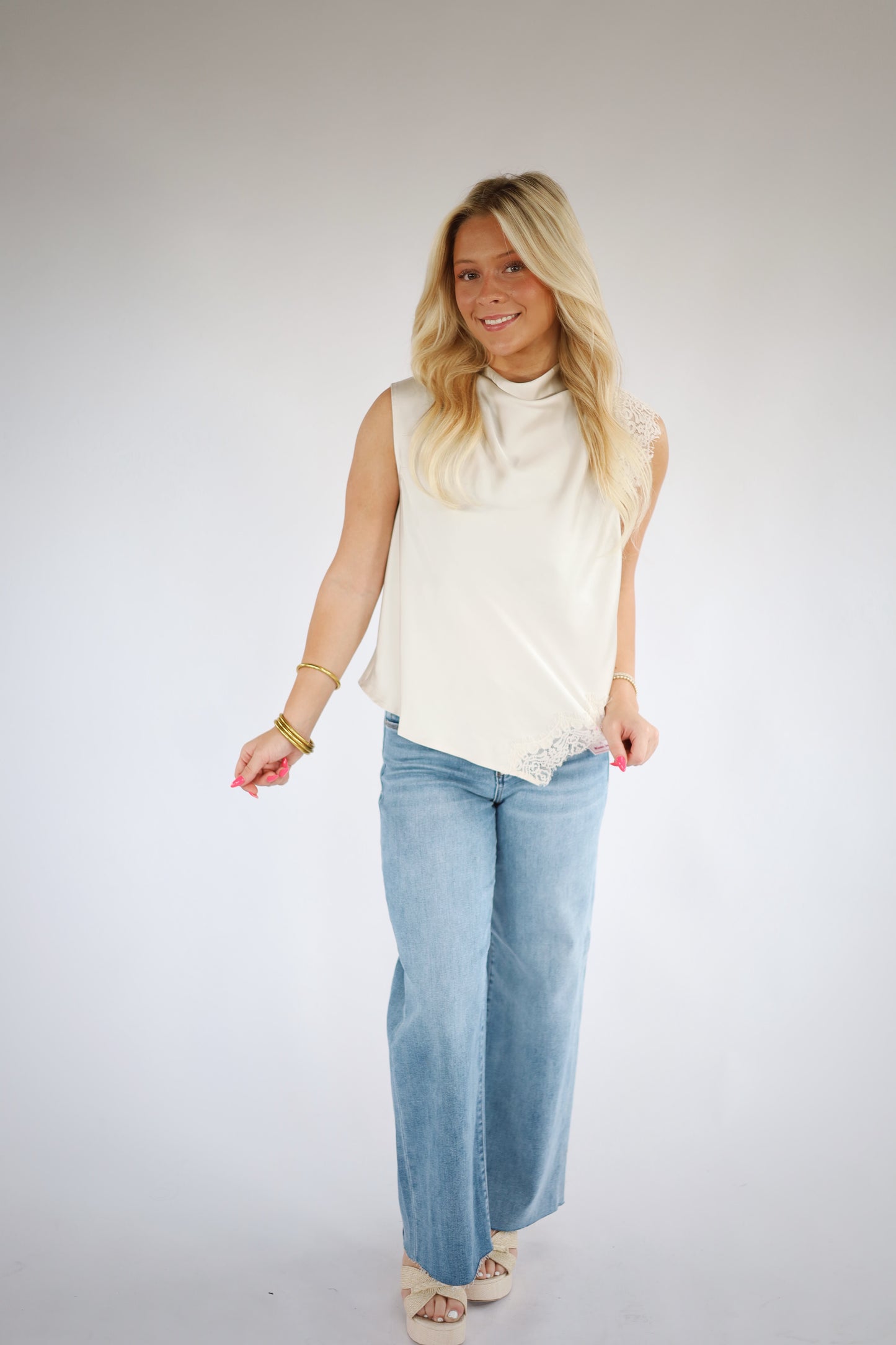 Champagne High Neck Top
