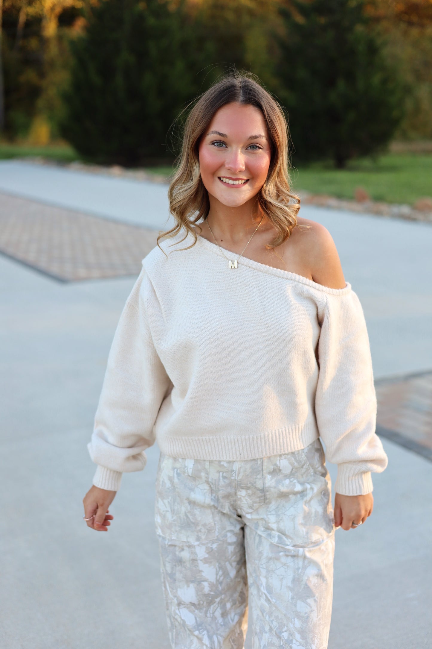 Asymmetrical Shoulder Sweater Top