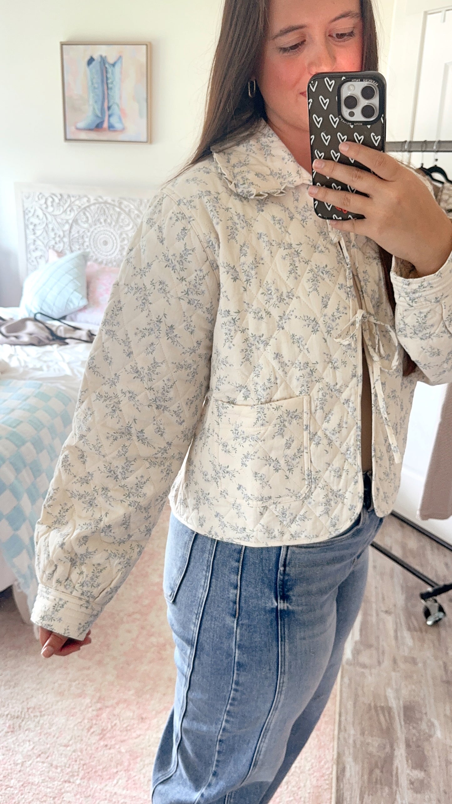 Iris Quilted Tie Jacket