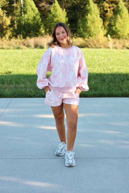 Woodlands Camo Crewneck Set- Pink