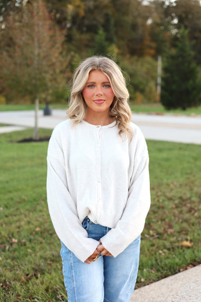 Aria Long Sleeve Button Cardigan