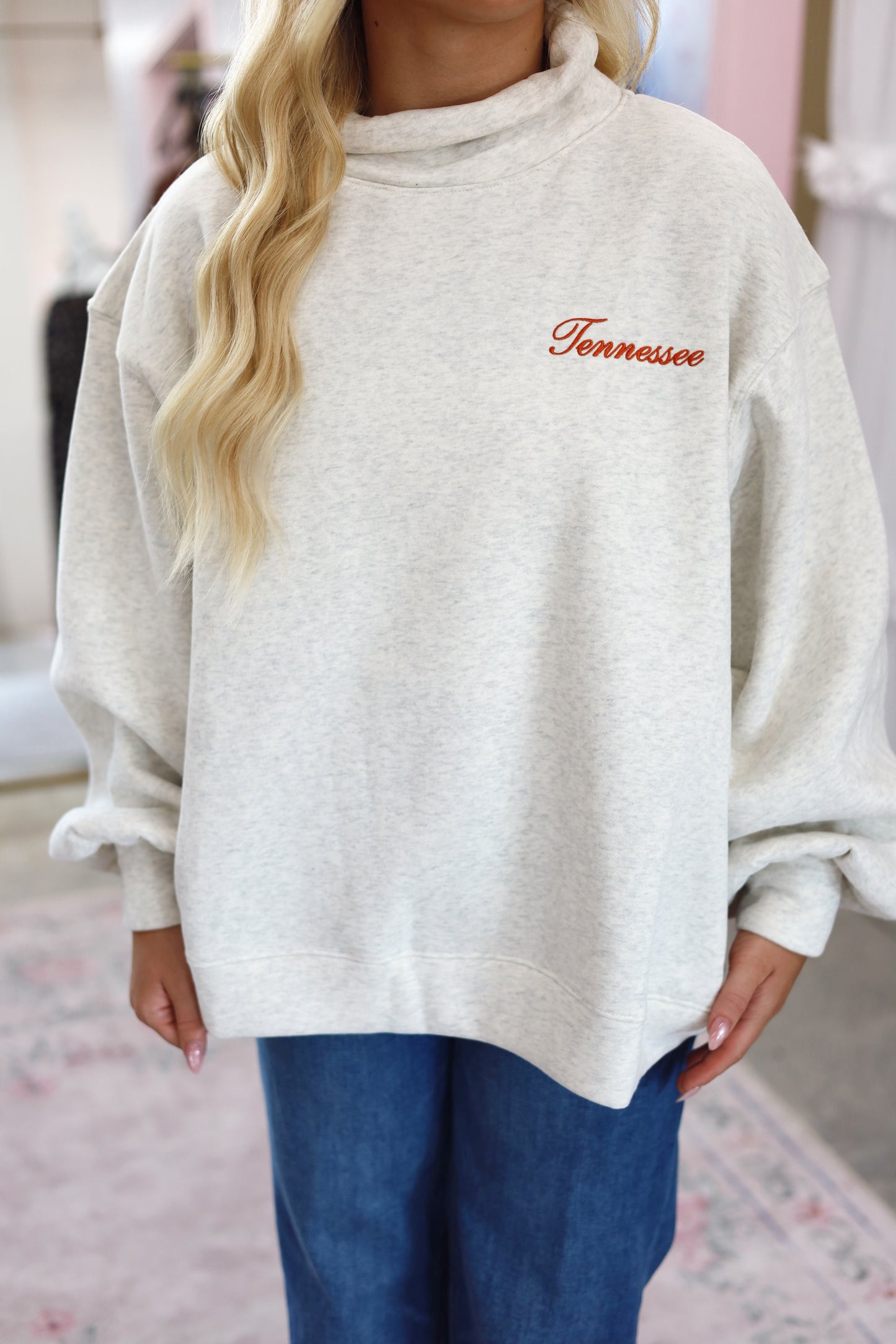 Tennessee Embroidered Mock Neck