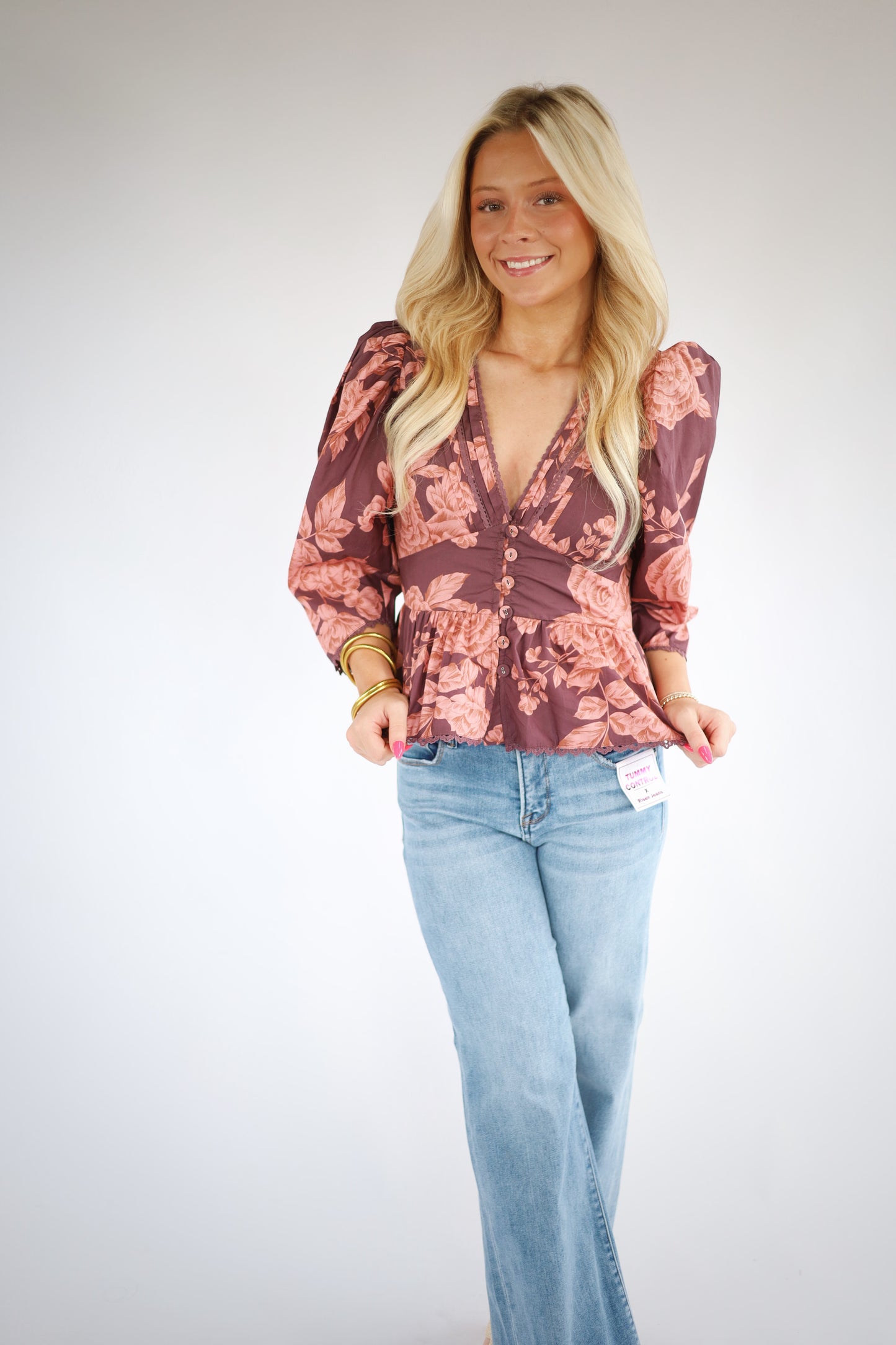 Gina Floral Puff Sleeve Top