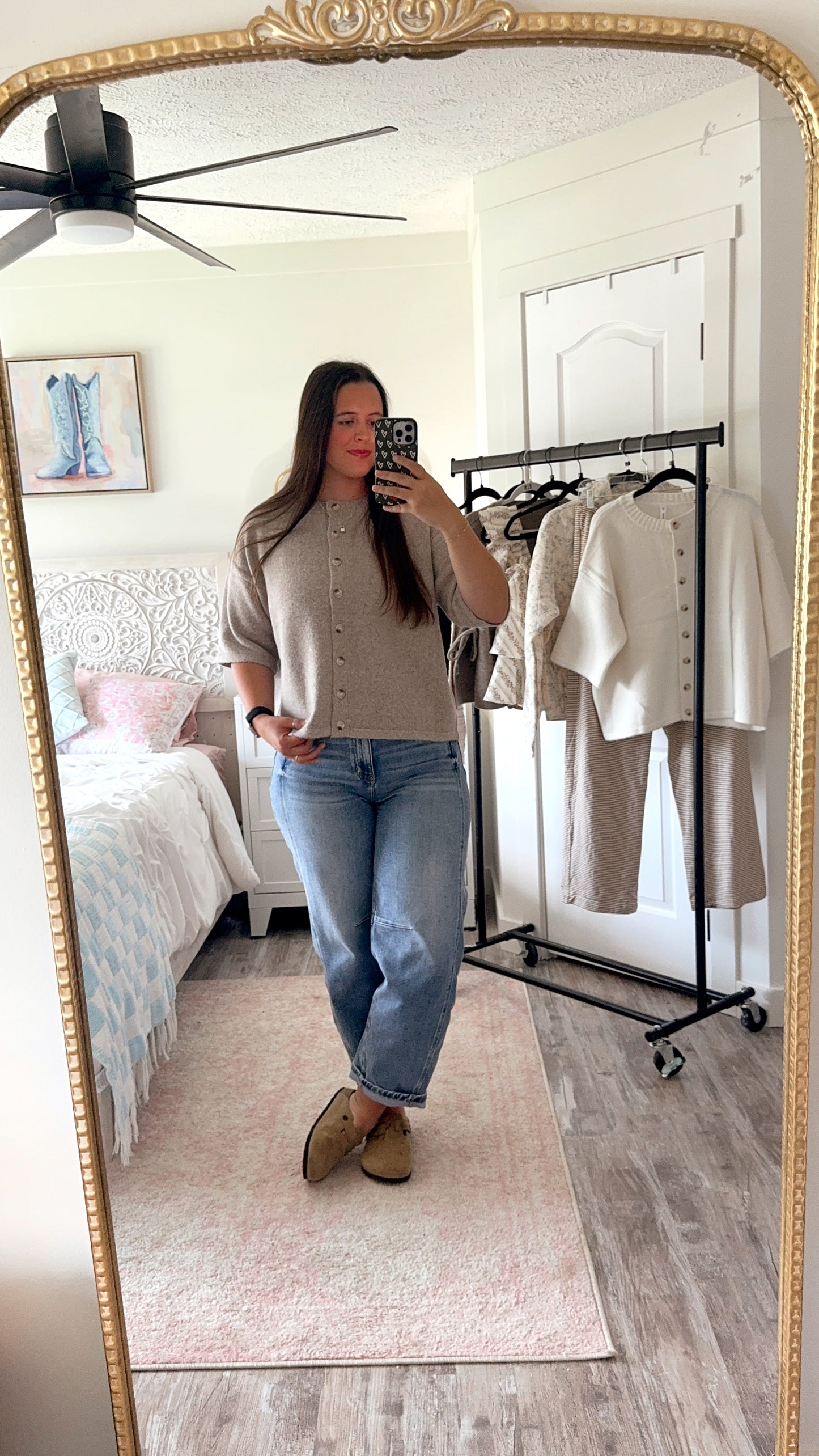 Addison Button Sweater- MOCHA