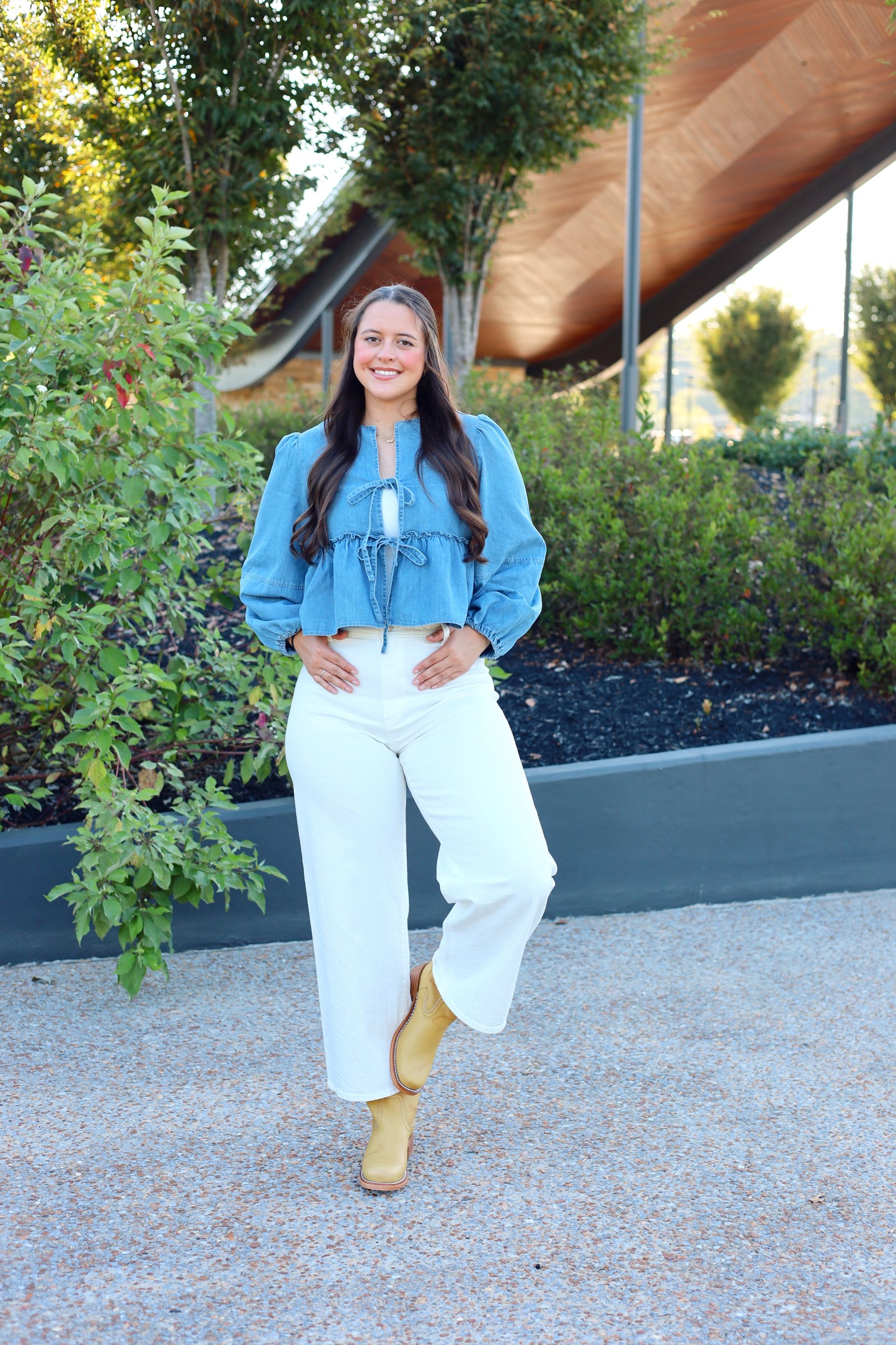 Daphne Denim Tie Top