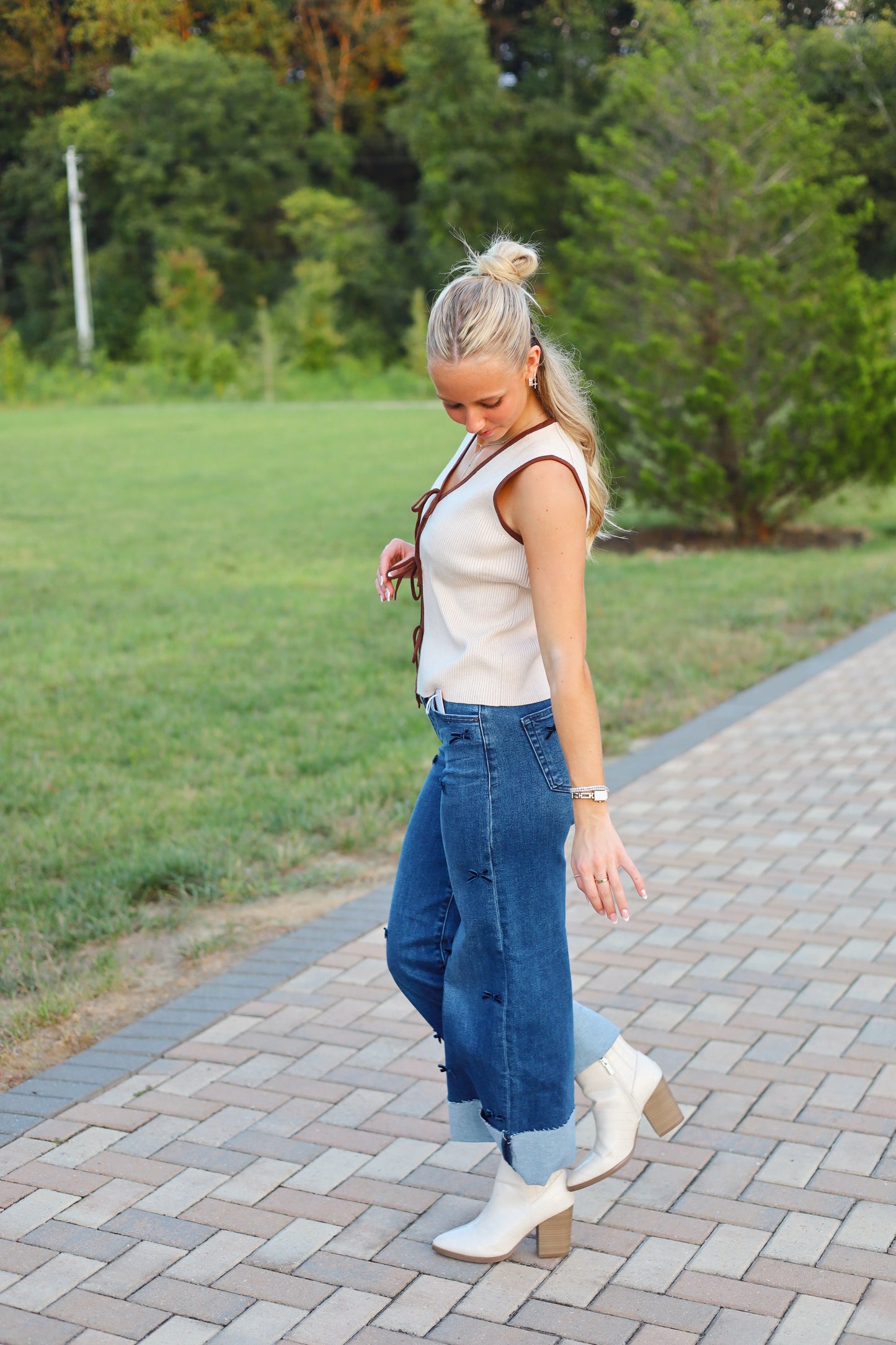 Julia Tie Front Sweater Vest