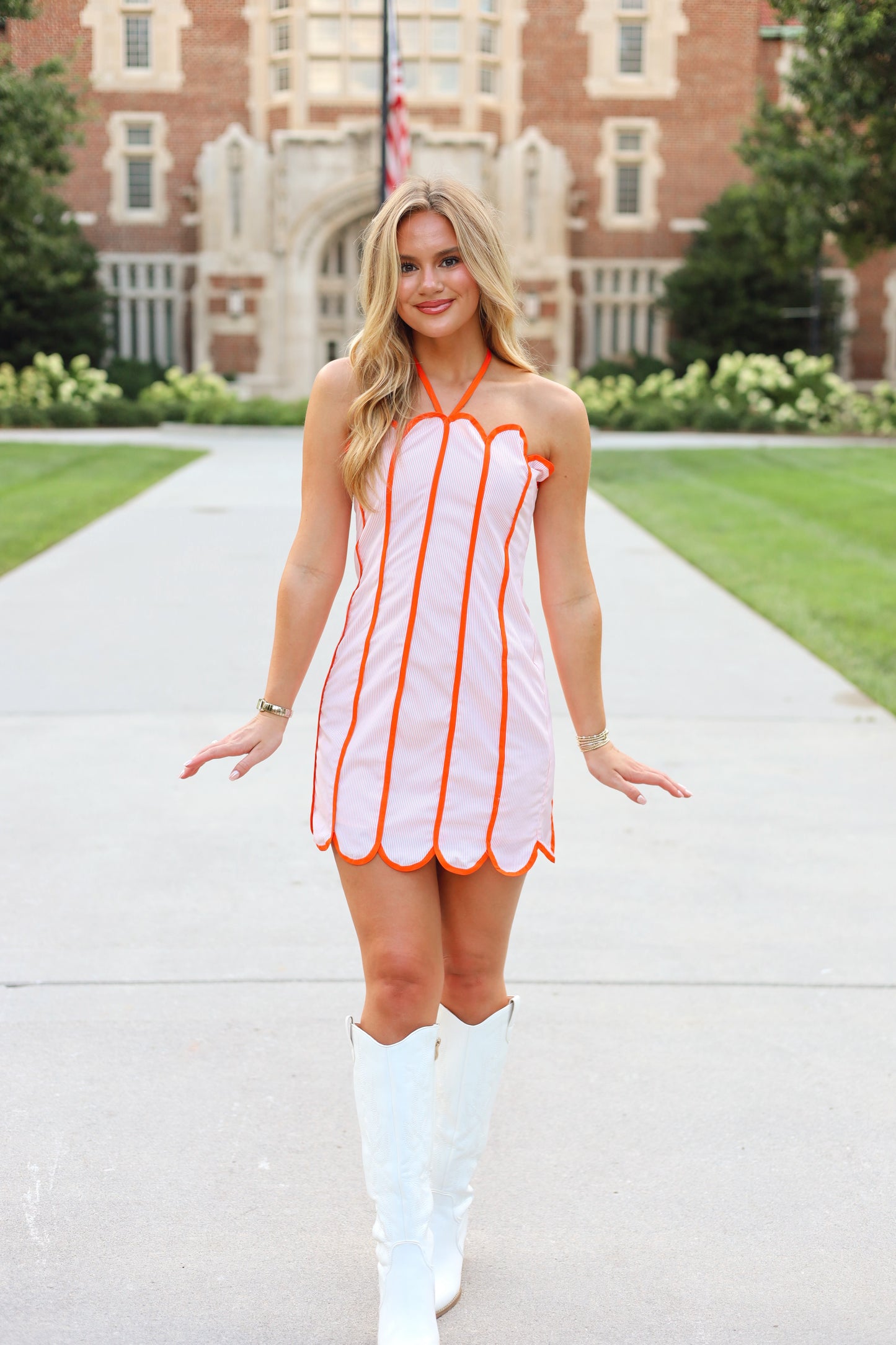 Aster Mini Dress-ORANGE