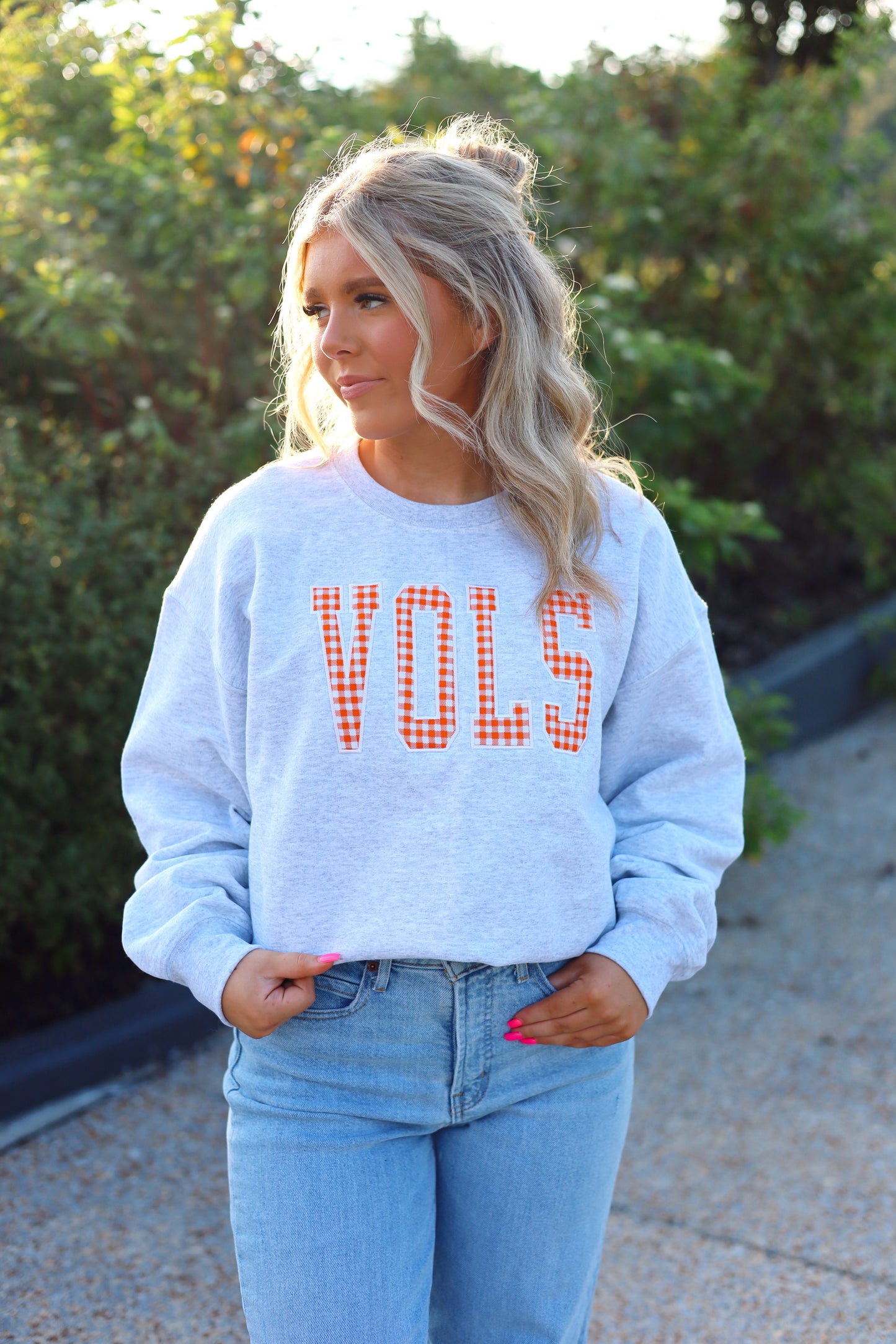 VOLS checker embroidered sweatshirt