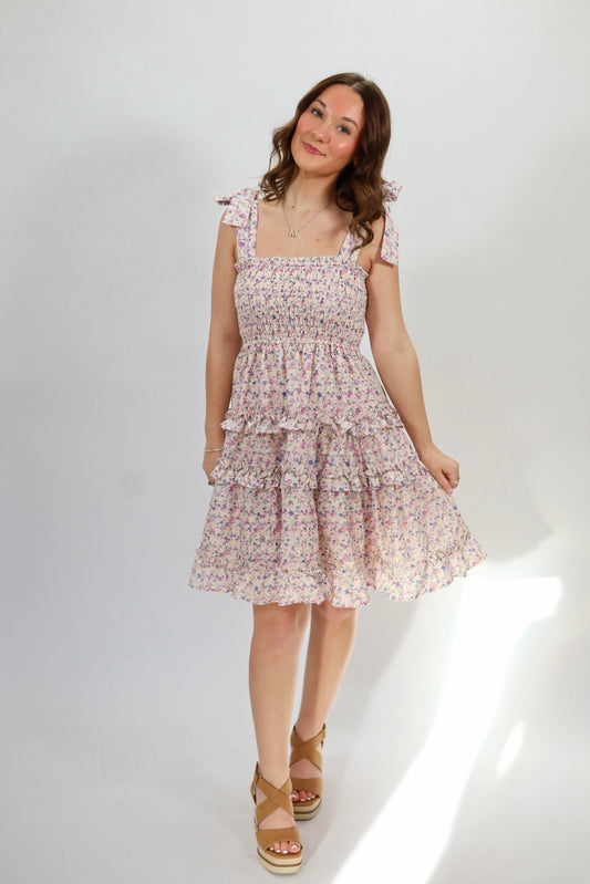 Ditsy Floral Ruffled Mini Dress