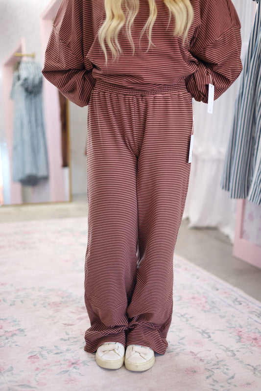 Rya Striped Pants- PINK