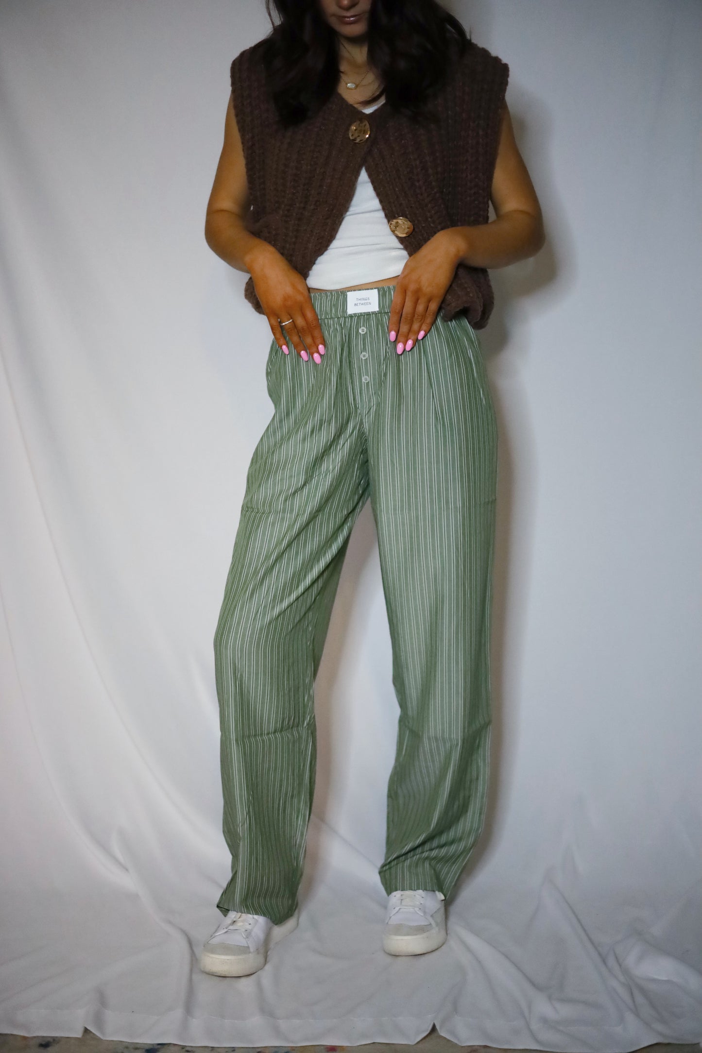 Olive Stripe Pant