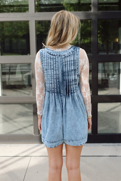 Paisley Denim Romper