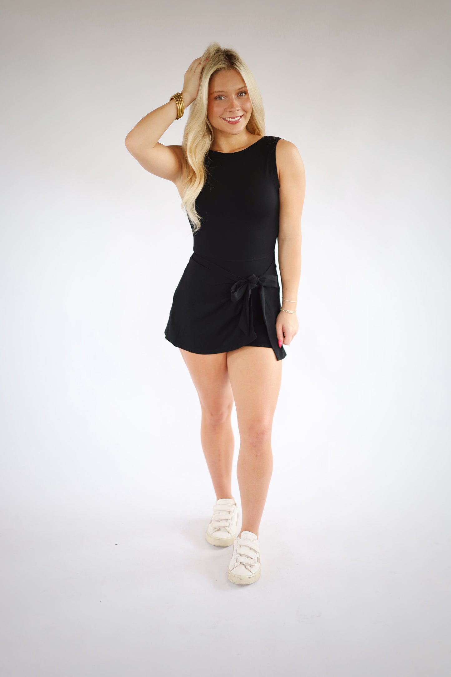 Wrap Athletic Dress-BLACK