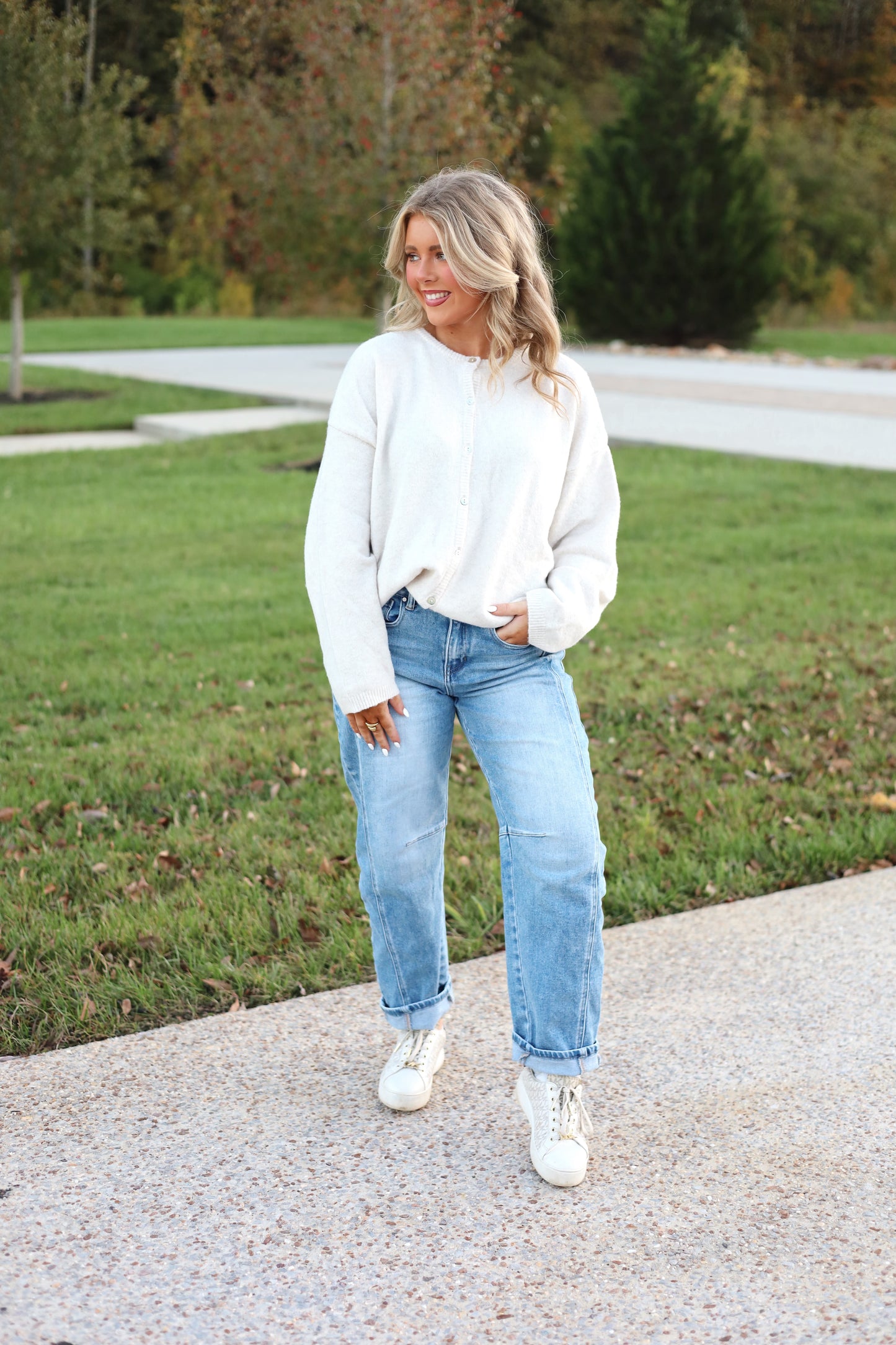 Aria Long Sleeve Button Cardigan