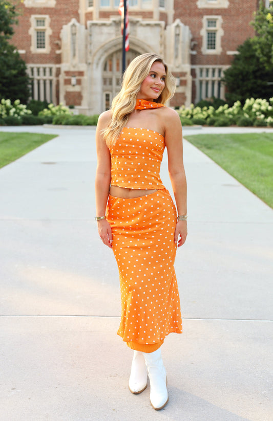 Orange Belle Polka Dot Set