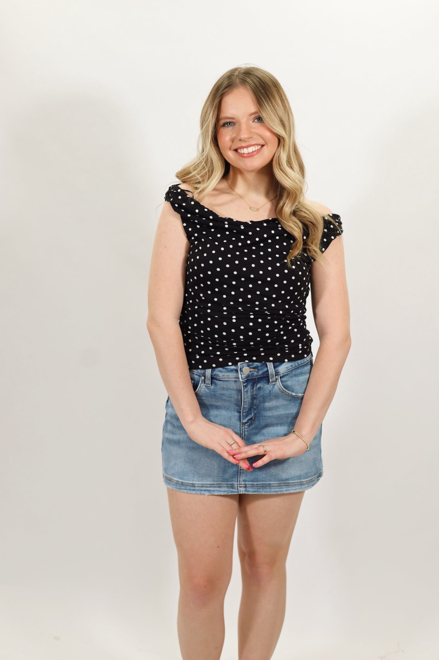 Presley Polkadot Top