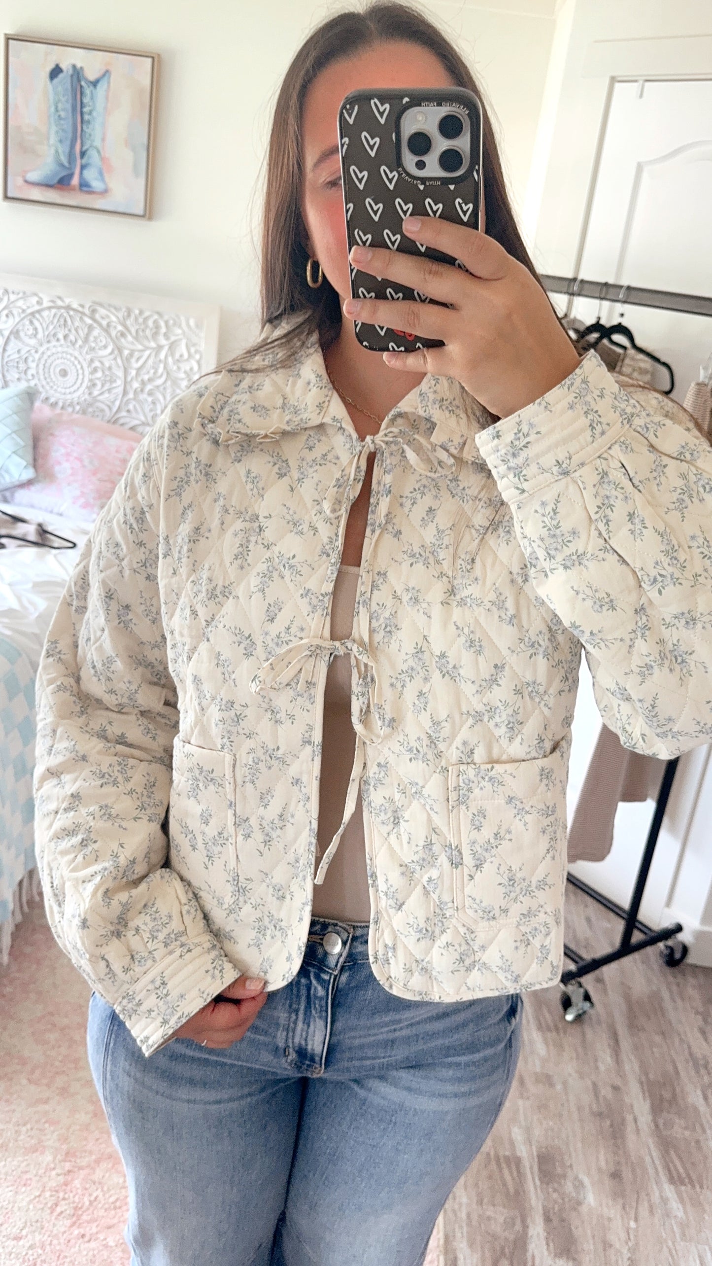 Iris Quilted Tie Jacket