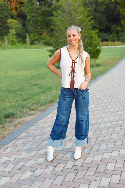Julia Tie Front Sweater Vest
