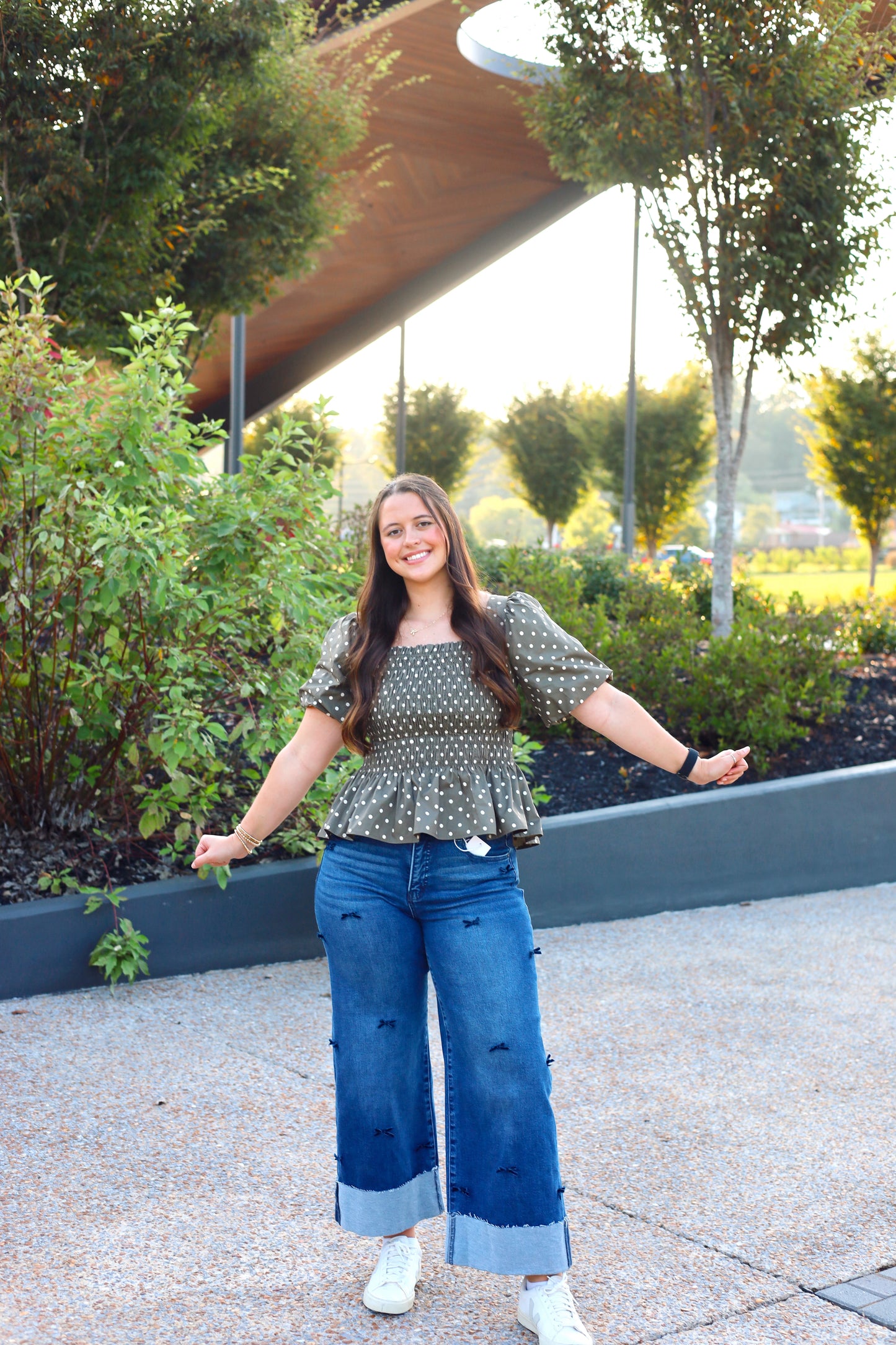 Gabbie Polka Dot Peplum Top
