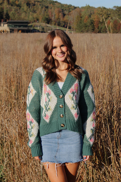 Floral Button Sweater