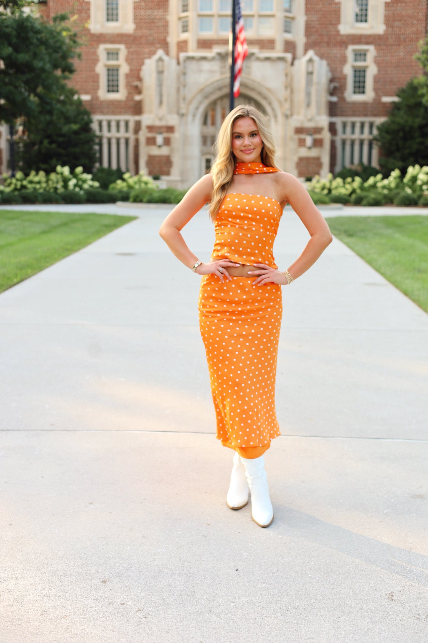 Orange Belle Polka Dot Set