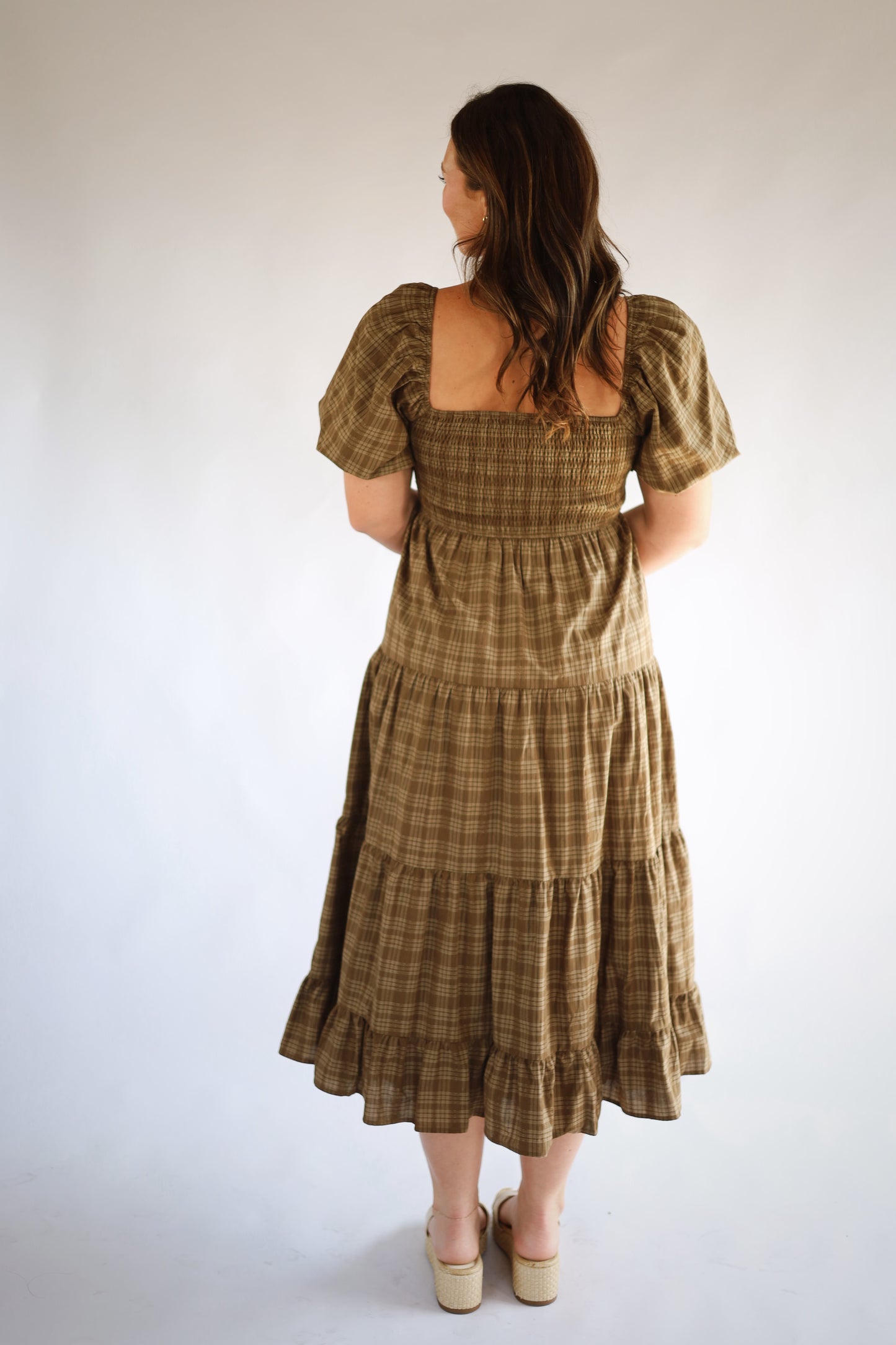 Sofia Plaid Midi Dress