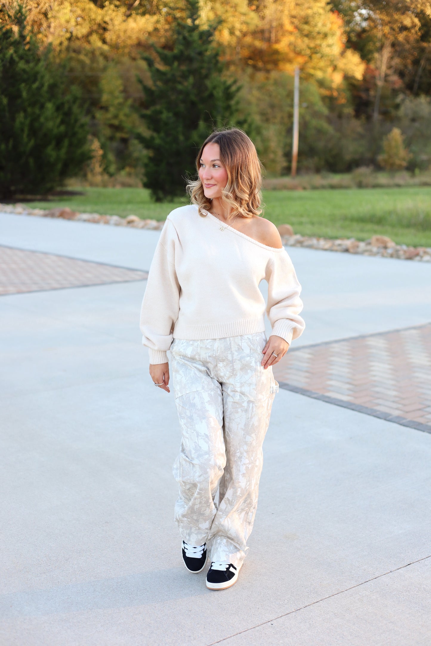 Asymmetrical Shoulder Sweater Top