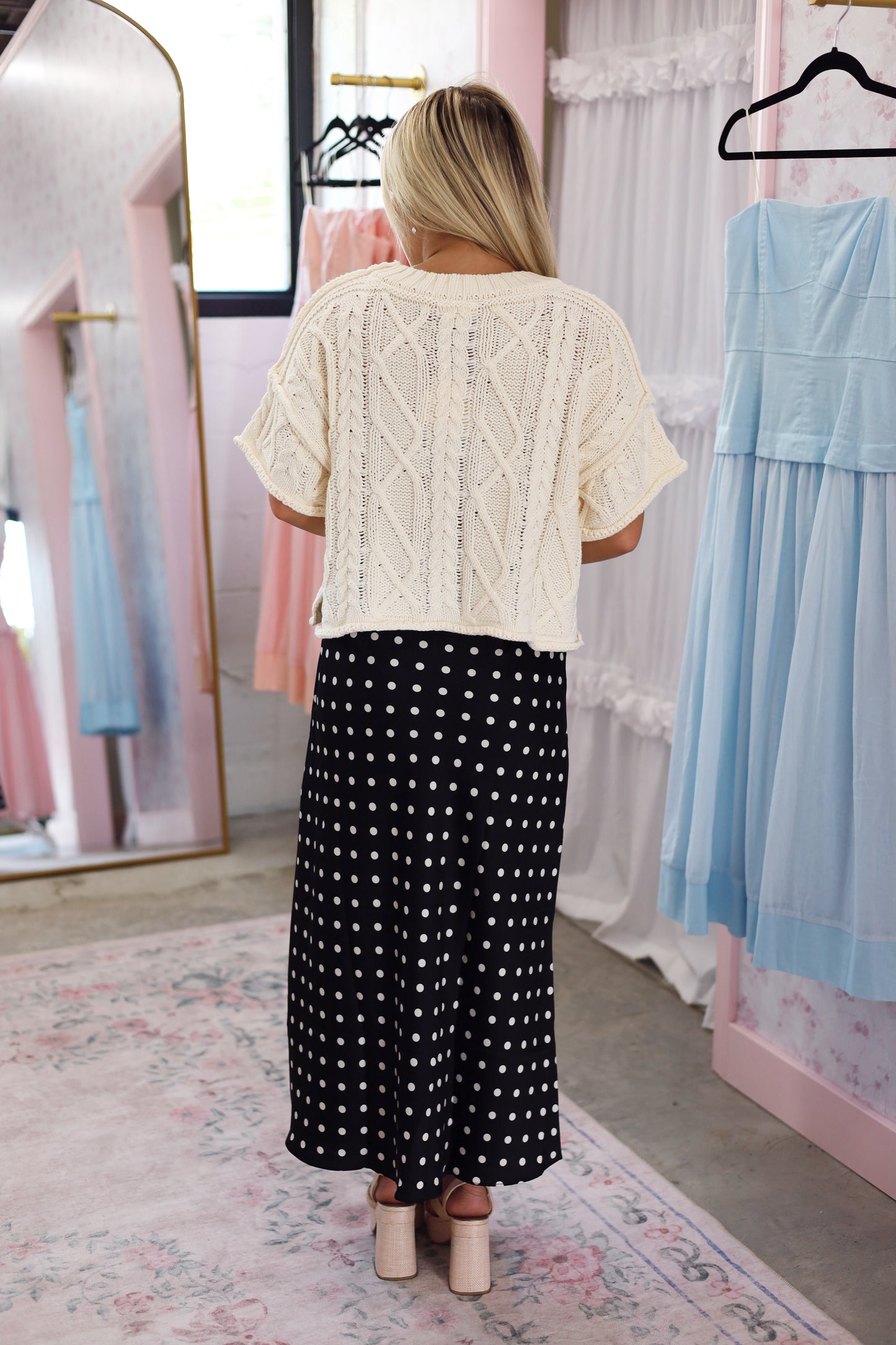 Kenzie Polka Dot Midi Skirt